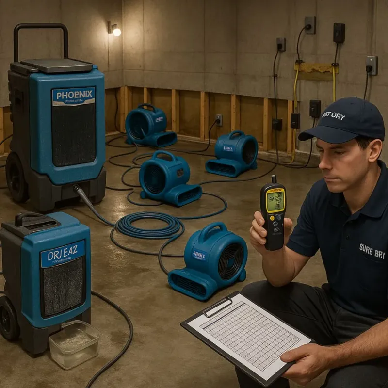 Structural Drying and Dehumidification process in Esko, MN